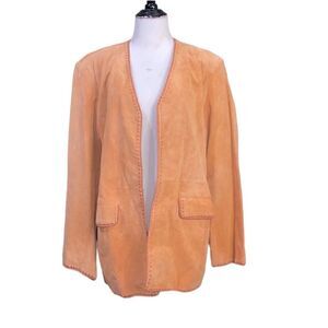 Vintage Jerry Lewis Classic Luxuries Orange Peach Suede Jacket